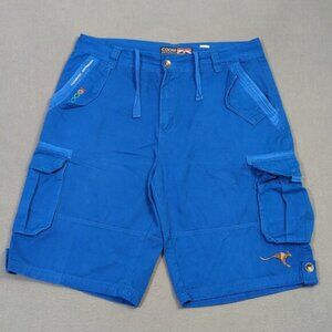 Coogi Shorts Men's 38 Blue Cargo Baggy Drawstrings